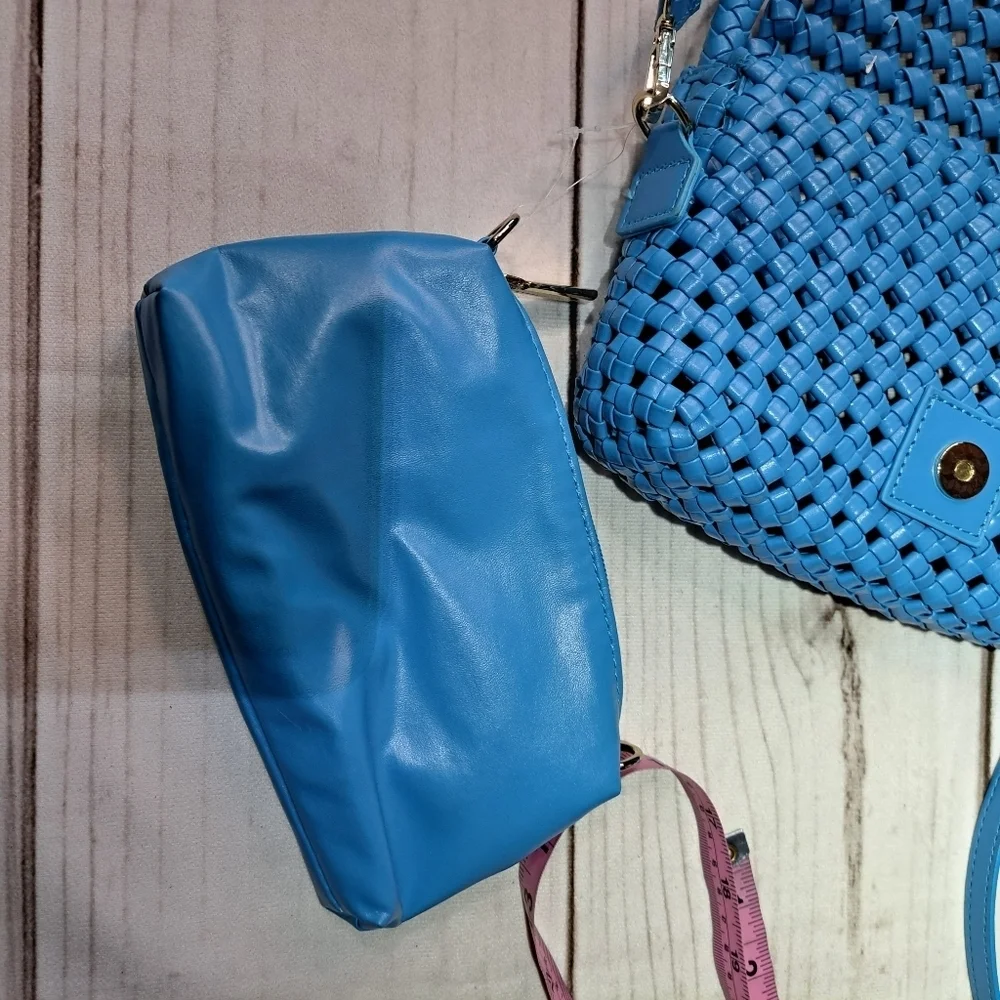 Expressions NYC Blue Woven Women's Bag Wear 2 Ways